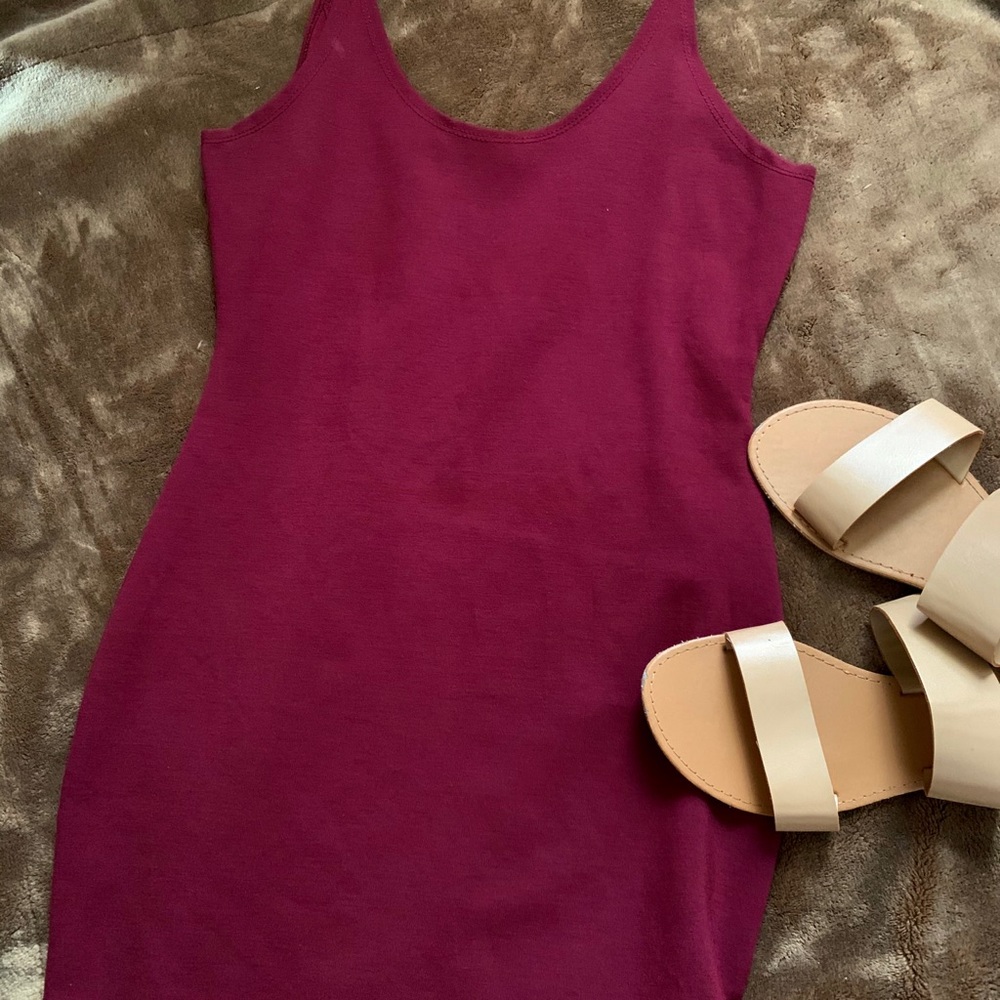 Burgundy mini dress